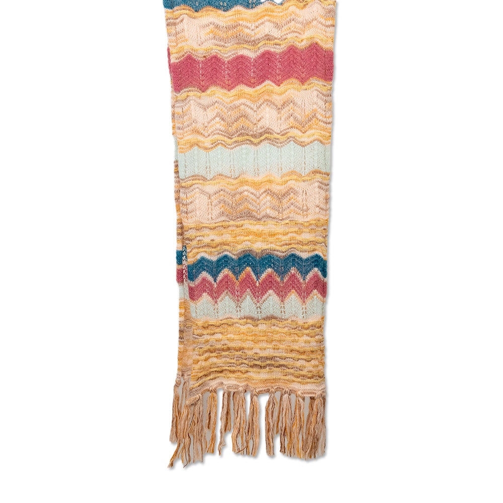 Missoni Striped Chevron Multicolor Knit Scarf