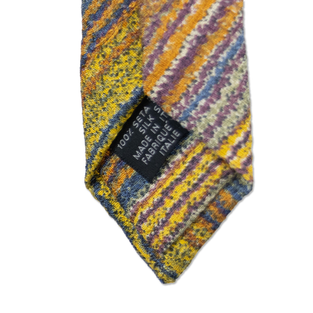 Missoni Yellow Multi Chevron Print Silk Tie