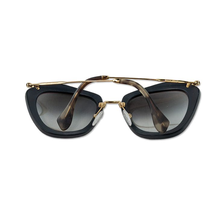 Miu Miu Black Prescription Tinted Butterfly Frame Glasses