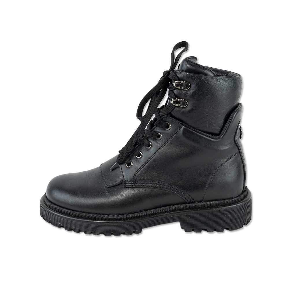 Moncler Patty Black Leather Hiking Boots