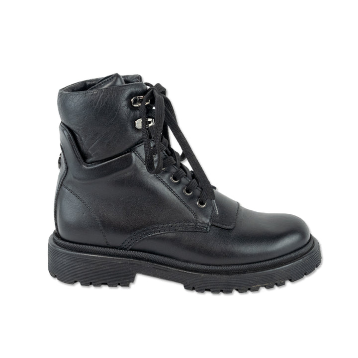 Moncler Patty Black Leather Hiking Boots