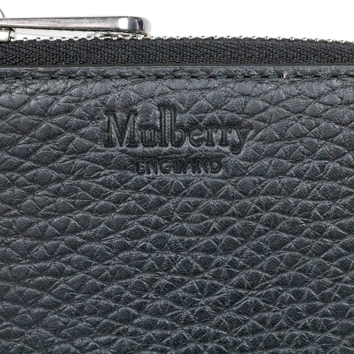 Mulberry Black Heavy Grain Leather Small Zipped Wallet