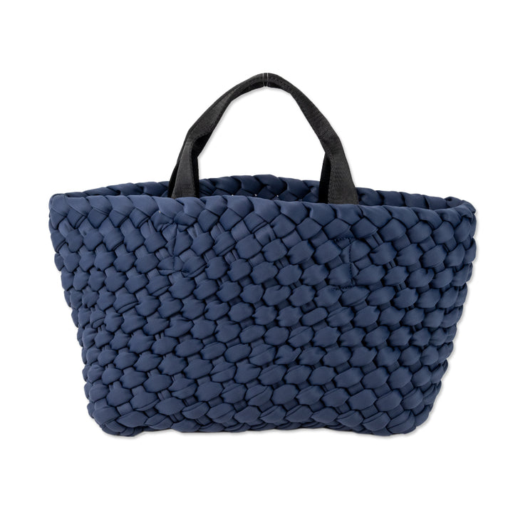 Naghedi Blue Woven Oslo Nylon Tote with Pouch