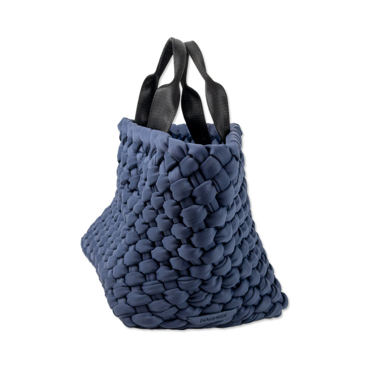 Naghedi Blue Woven Oslo Nylon Tote with Pouch