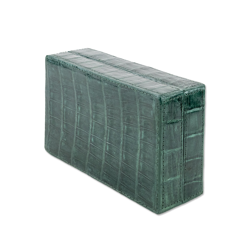 Nancy Gonzalez Emerald Green Rectangle Crocodile Clutch