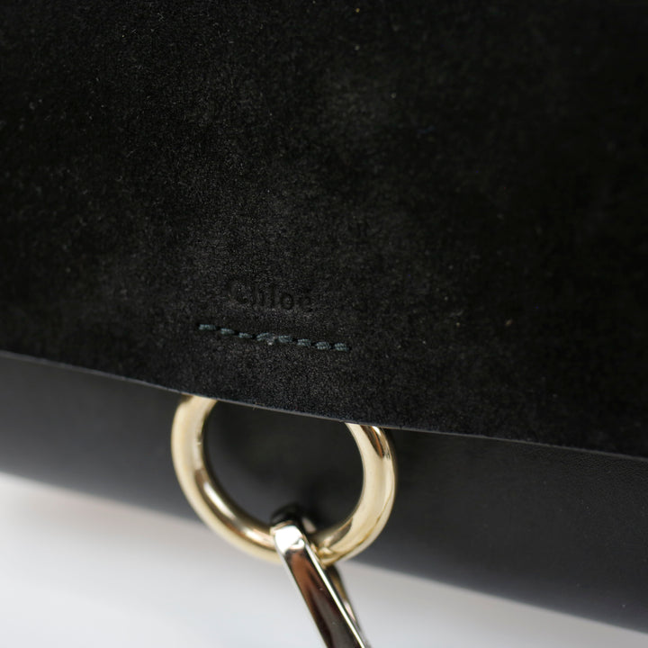 Chloé Black Leather Faye Wallet On Strap