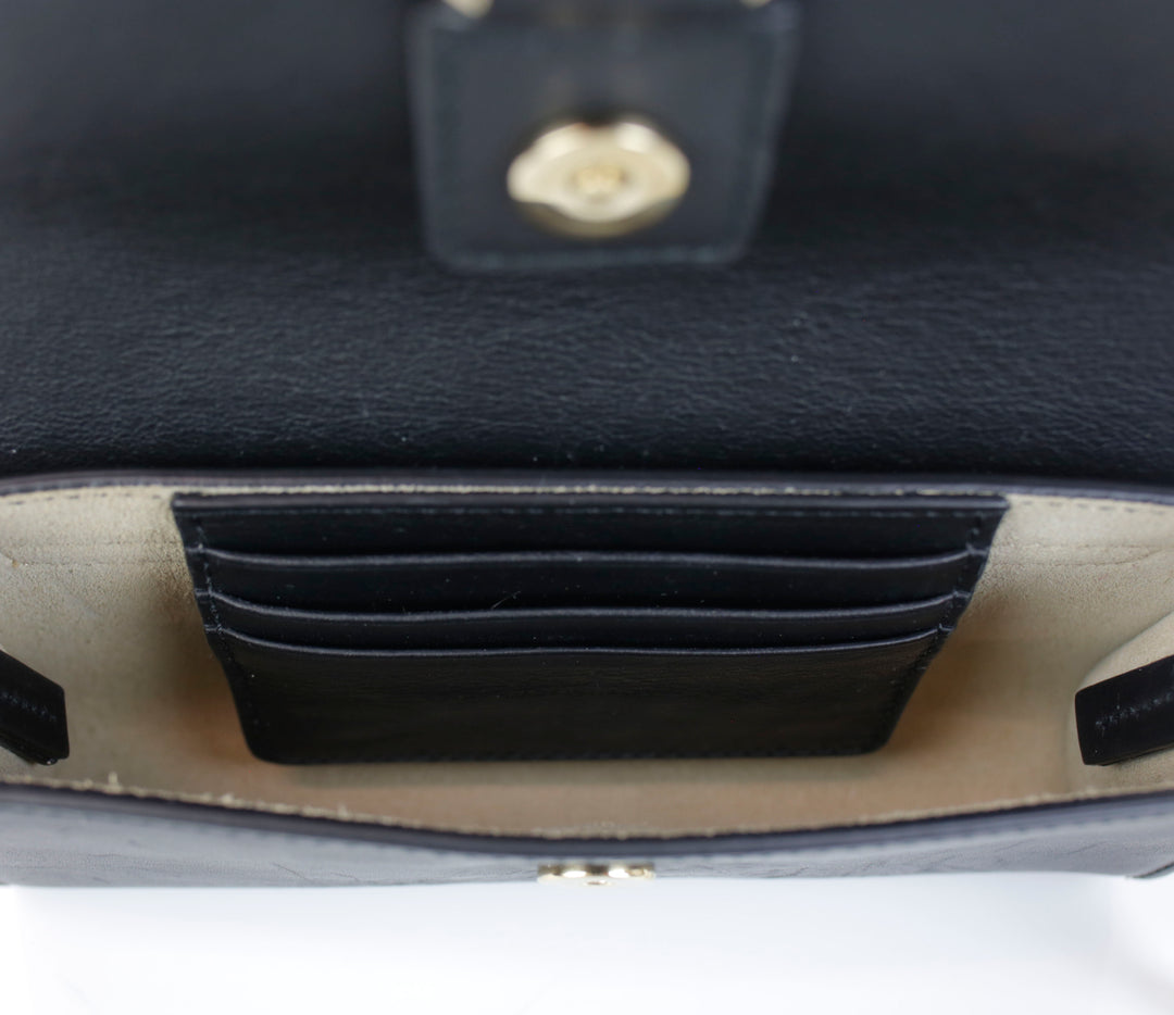 Chloé Black Leather Faye Wallet On Strap