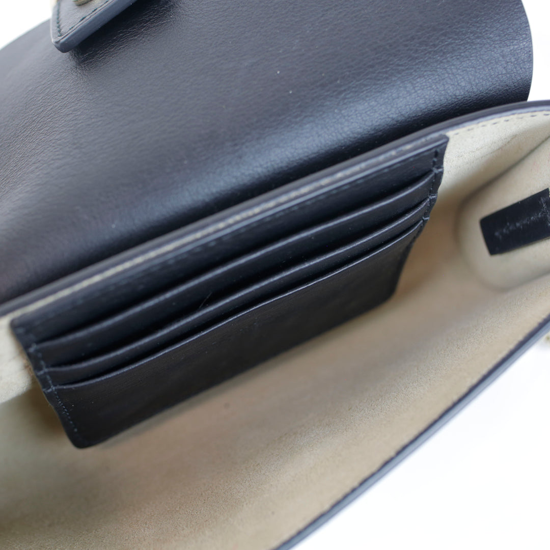 Chloé Black Leather Faye Wallet On Strap