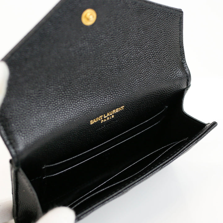 Saint Laurent Black Cassandre Matelassé Small Wallet