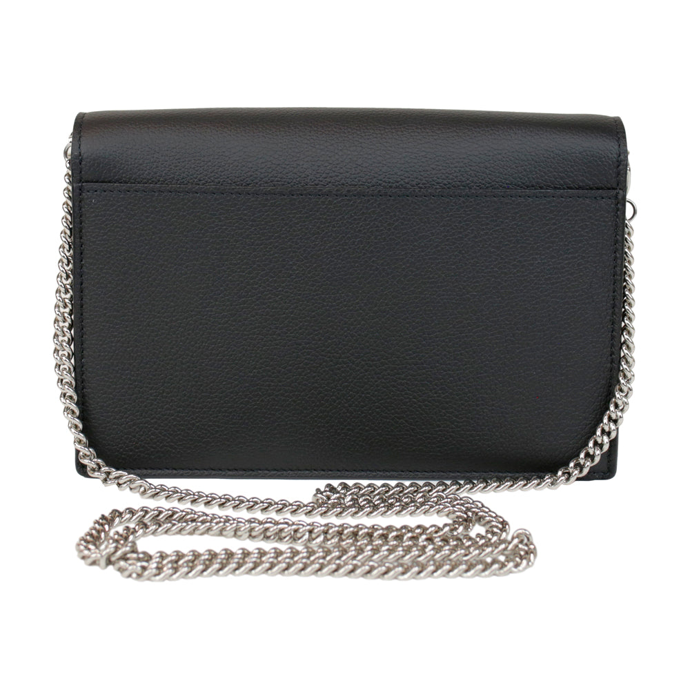 Louis Vuitton Mylockme Chain Pochette Black Leather Bag