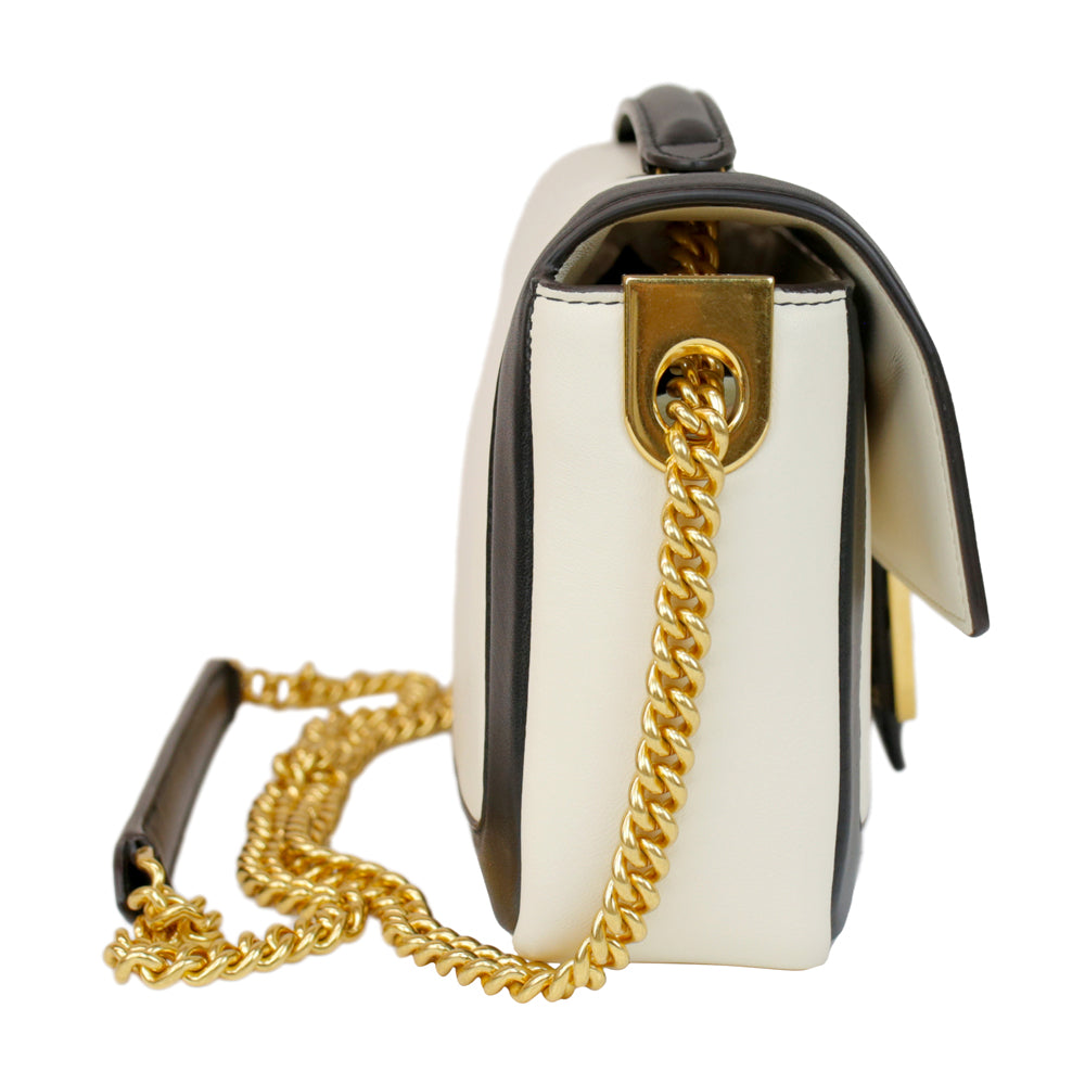 Fendi Nappa Bicolor Baguette Chain Bag