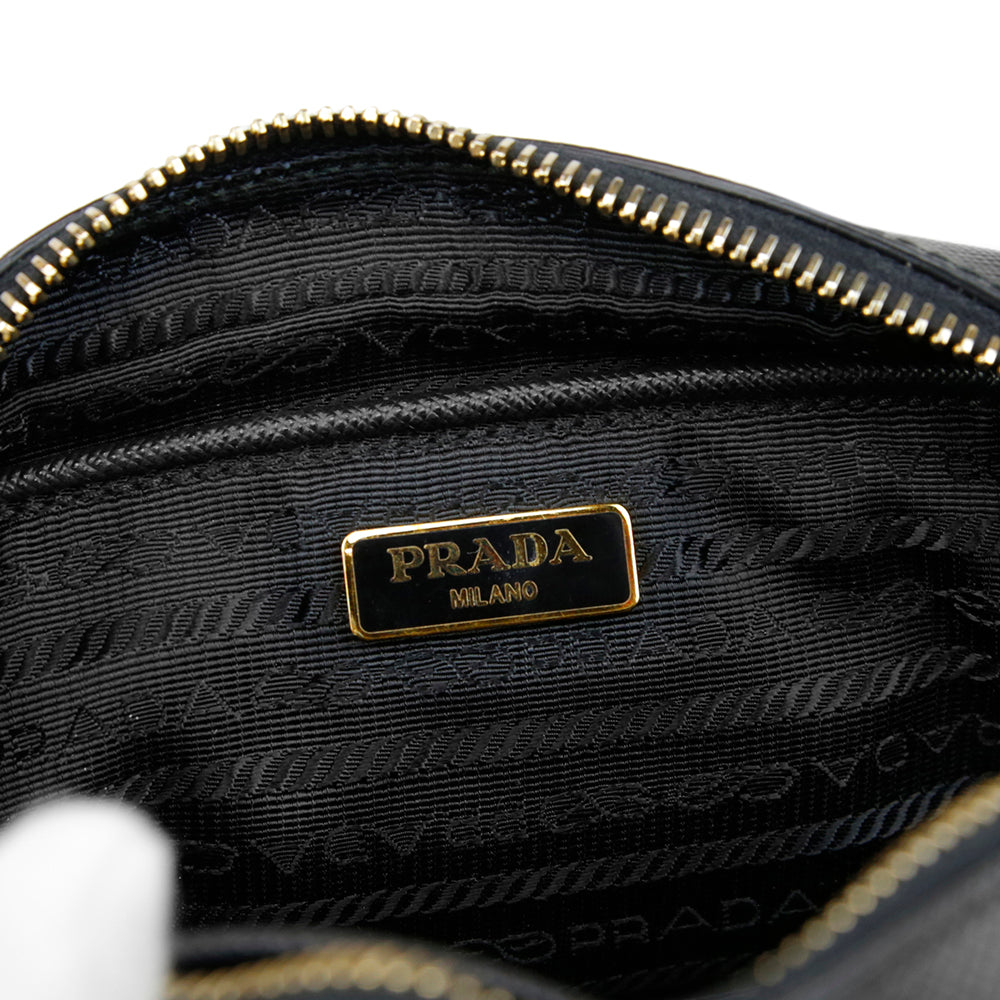 Prada Black Saffiano Leather Mini Camera Crossbody Bag