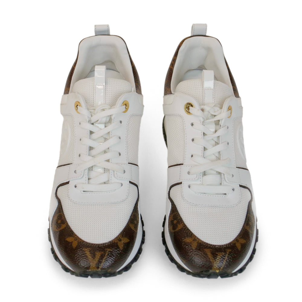 Louis Vuitton Run Away White Leather & Monogram Sneakers