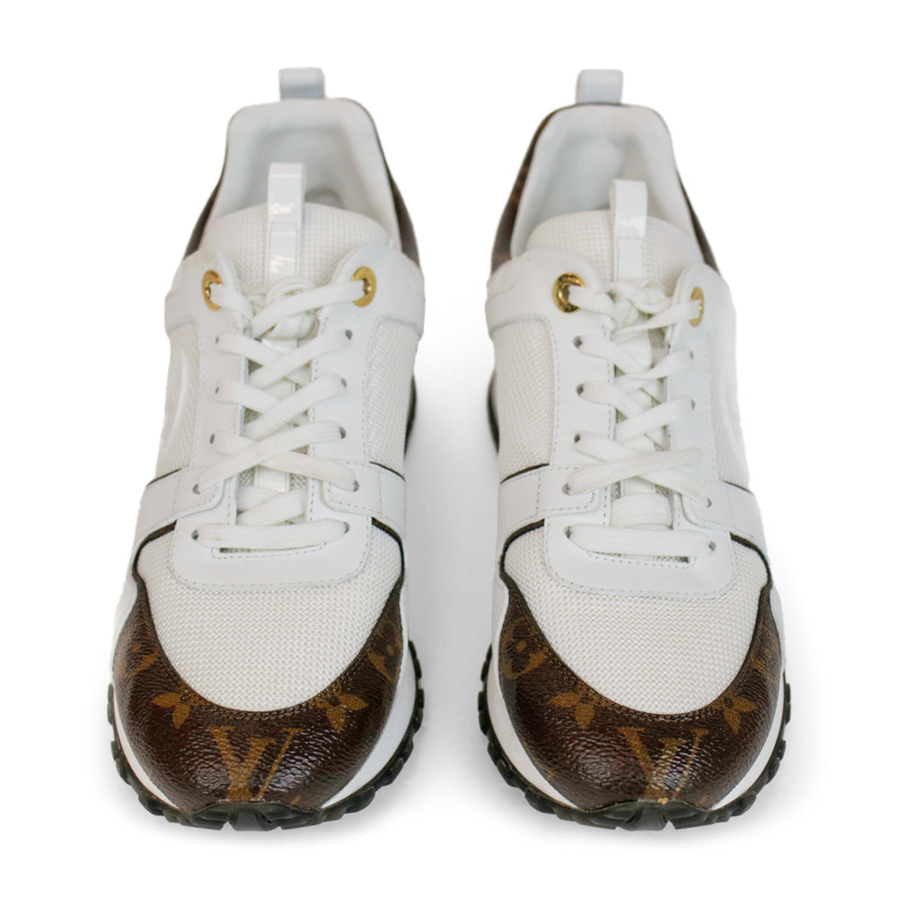 Louis Vuitton Run Away White Leather & Monogram Sneakers