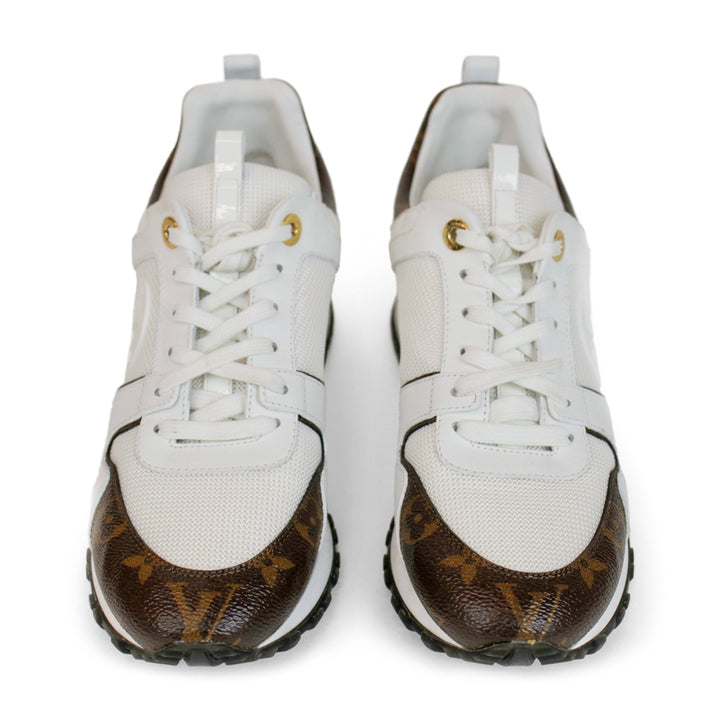 Louis Vuitton Run Away White Leather & Monogram Sneakers