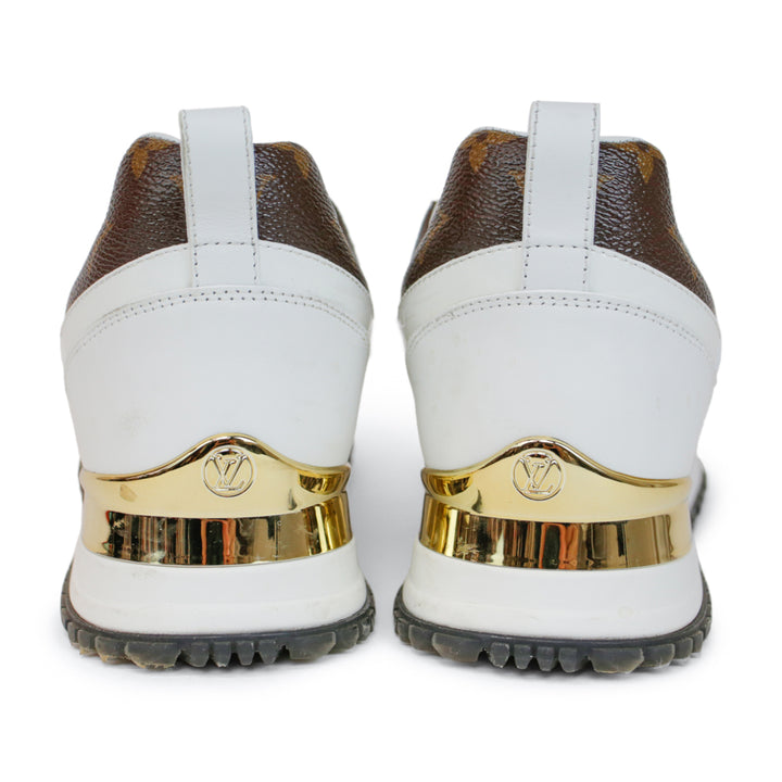 Louis Vuitton Run Away White Leather & Monogram Sneakers