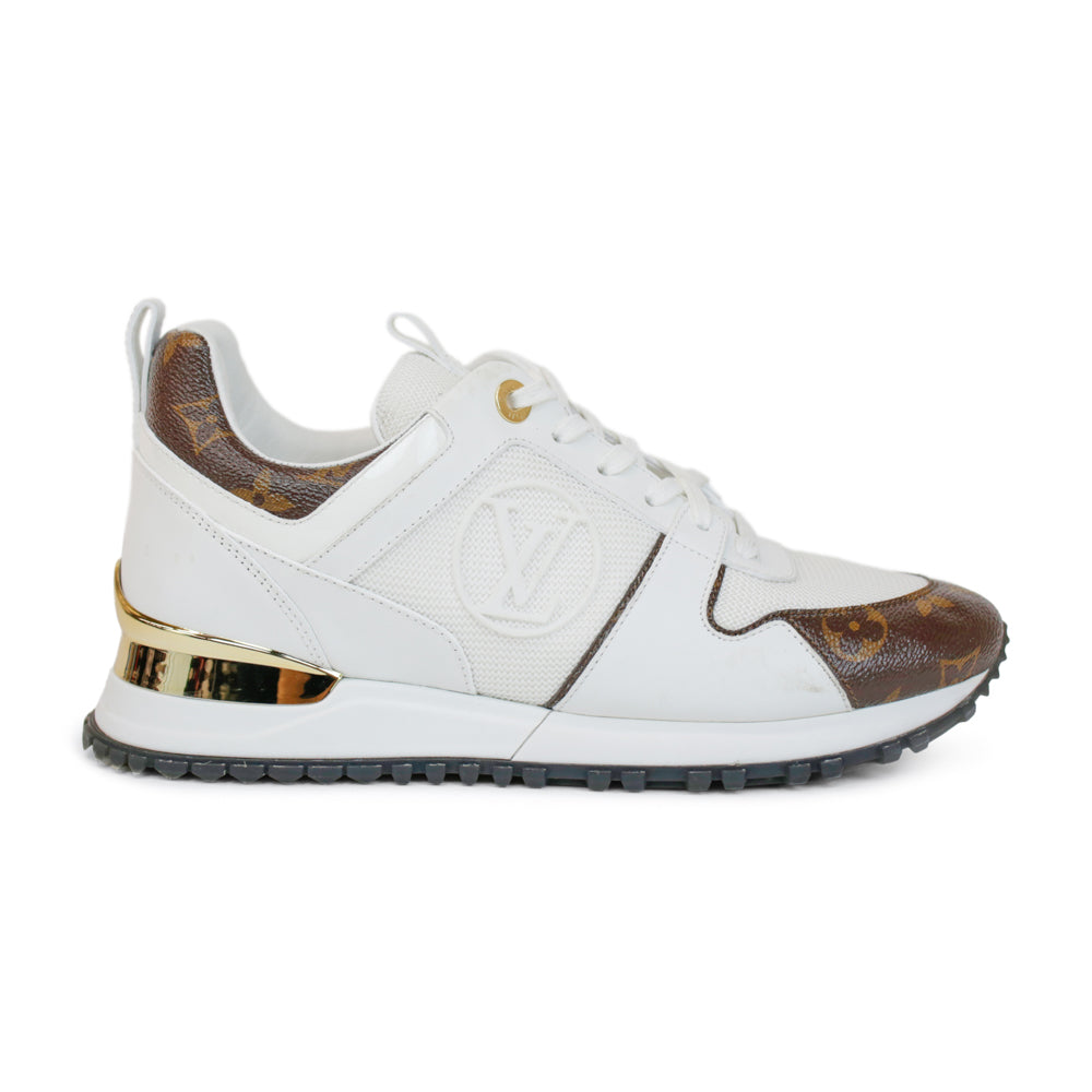 Louis Vuitton Run Away White Leather & Monogram Sneakers