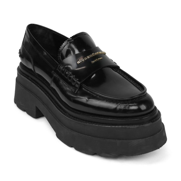 Alexander Wang Black Leather Carter Platform Loafers