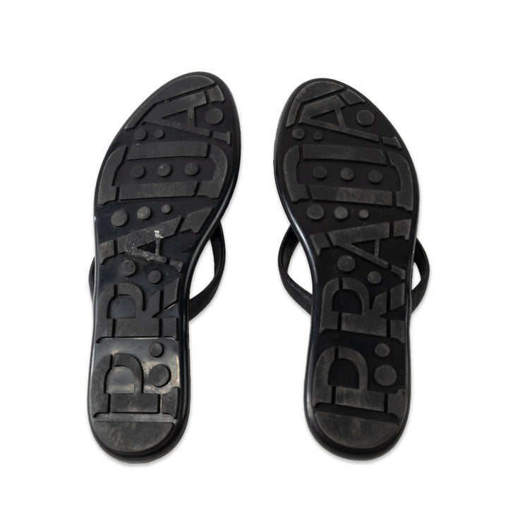 PRADA SPORT LOGO THONG SANDALS