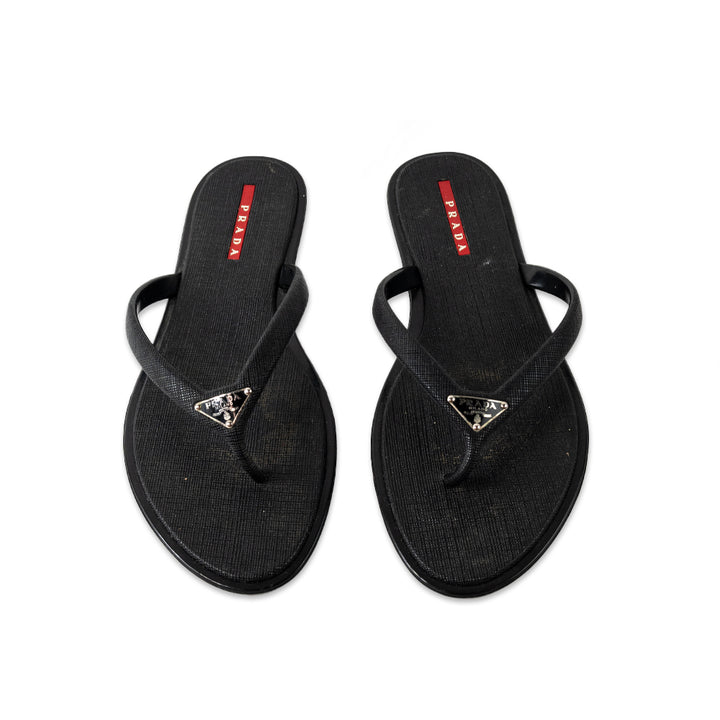 PRADA SPORT LOGO THONG SANDALS