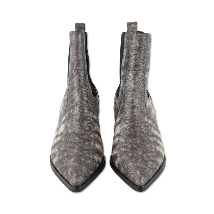 Paige Gray Glitter Snakeskin Print Chelsea Boots