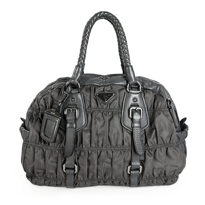 Prada Gray Tessuto Gaufre Tote Bag