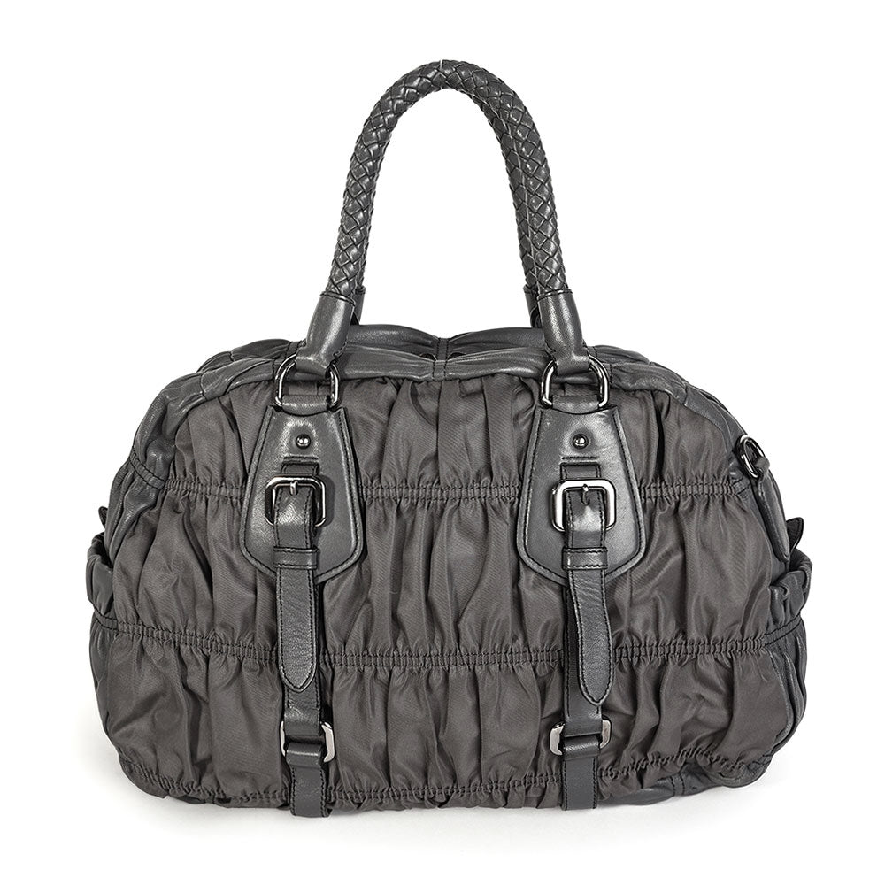 Prada Gray Tessuto Gaufre Tote Bag