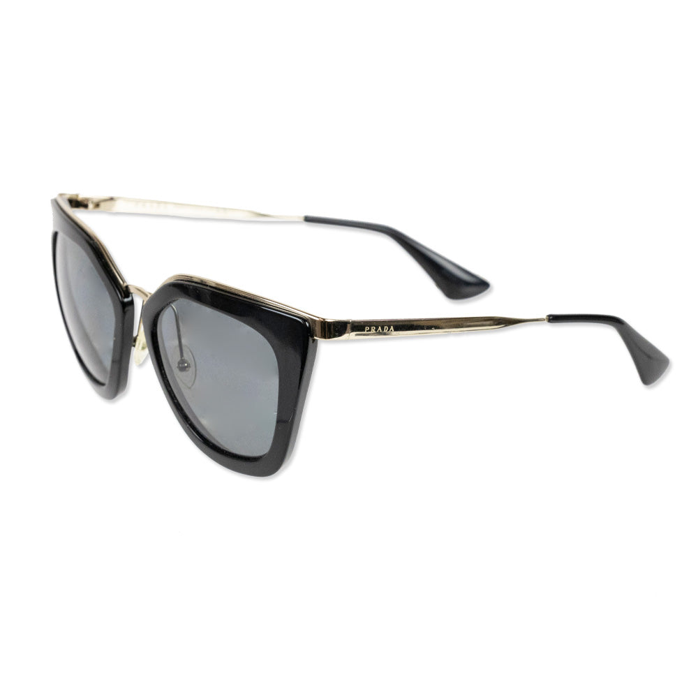 Prada Black Gold Cinema Evolution Cat Eye Sunglasses