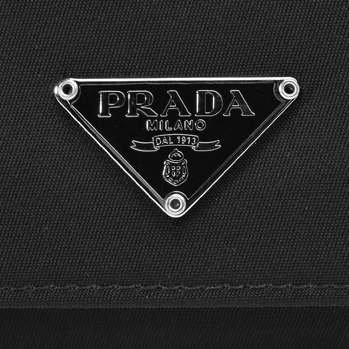 Prada Black Nylon Flap Wallet