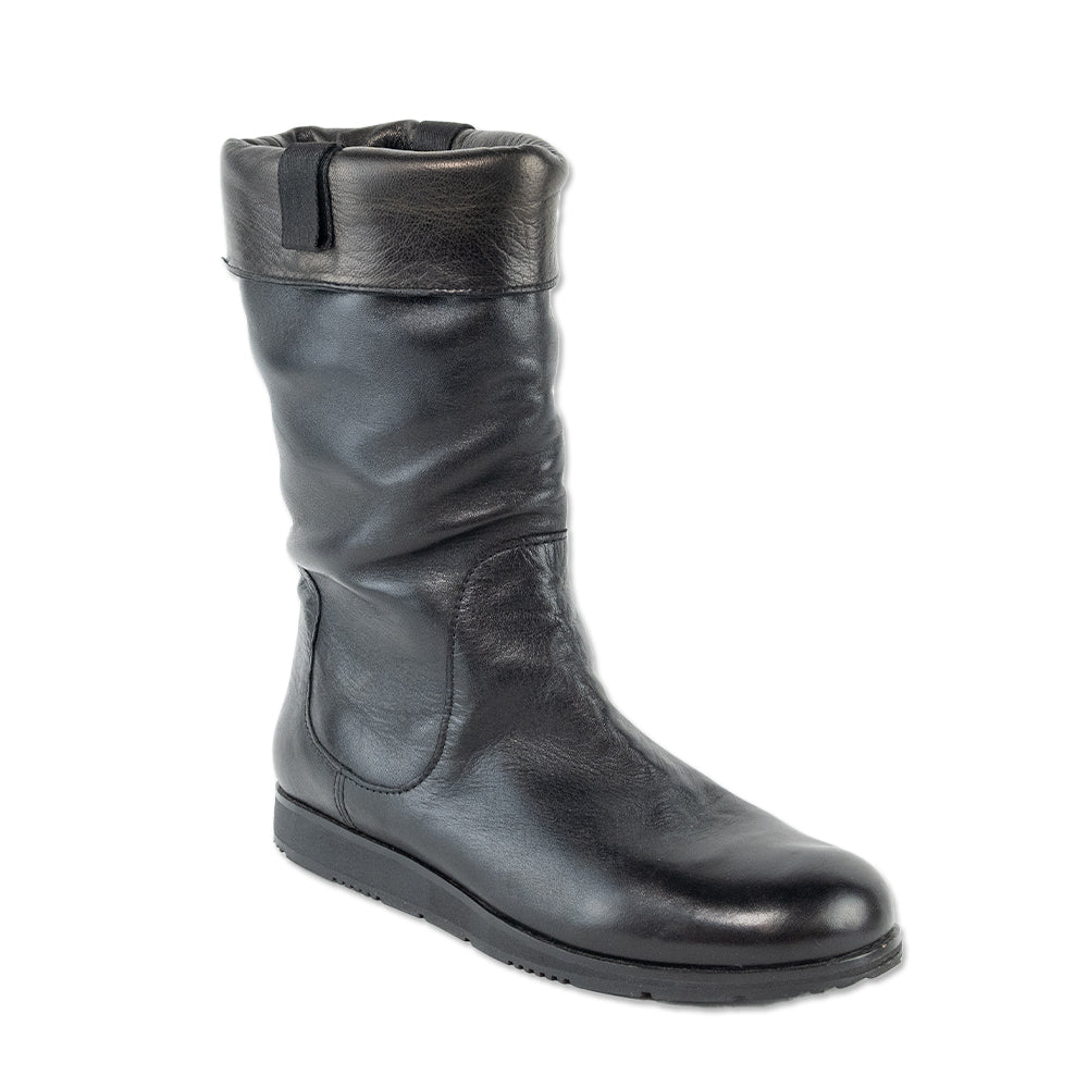 Prada Black Padded Leather Calf Boots