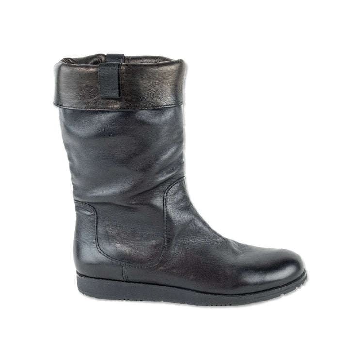 Prada Black Padded Leather Calf Boots