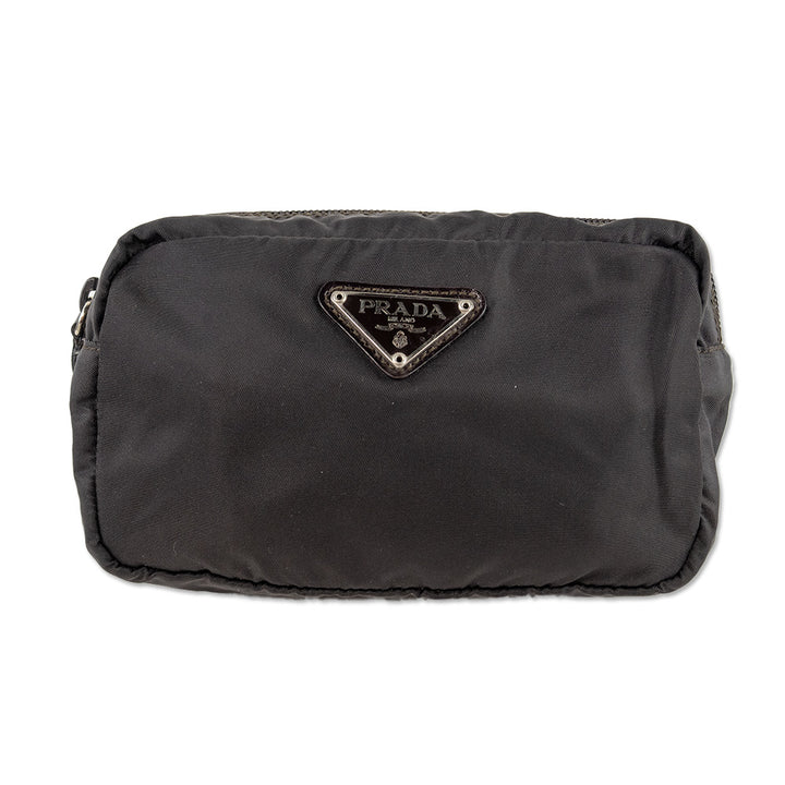 Prada Brown Vela Cosmetic Pouch