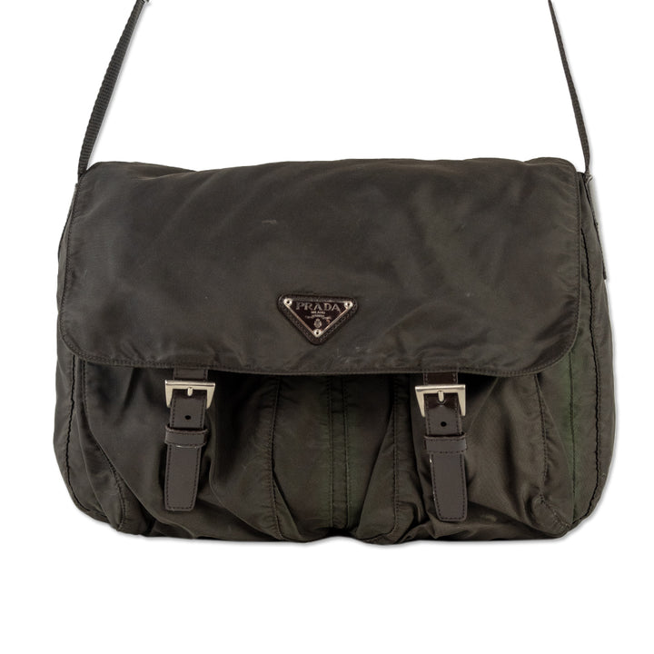 Prada Green Tessuto Messenger Bag