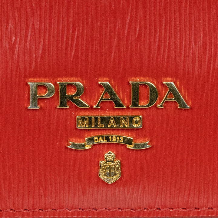 Prada Red Vitello Move Card Holder