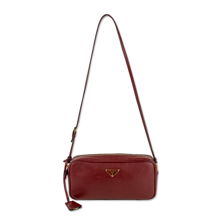 Prada Saffiano Lux Red Mini Camera Bag