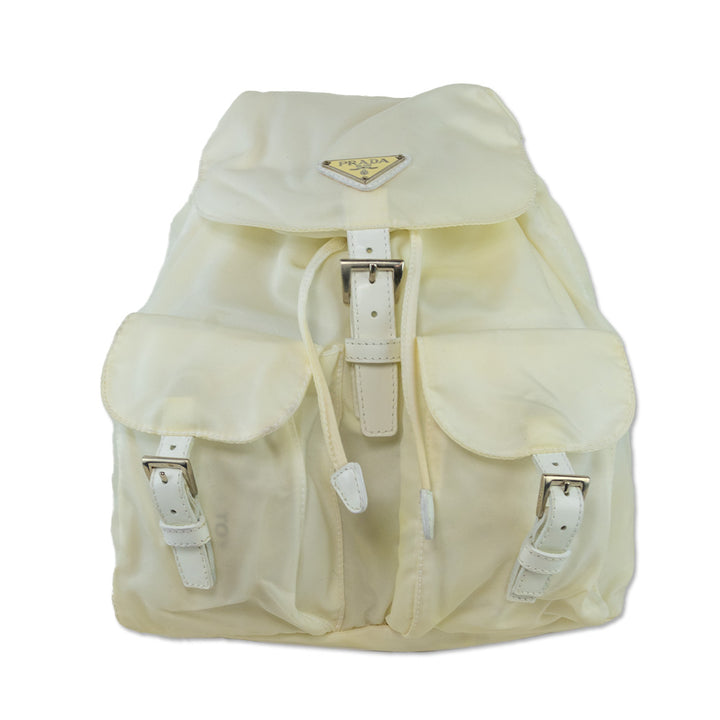 Prada White Tessuto Drawstring Backpack