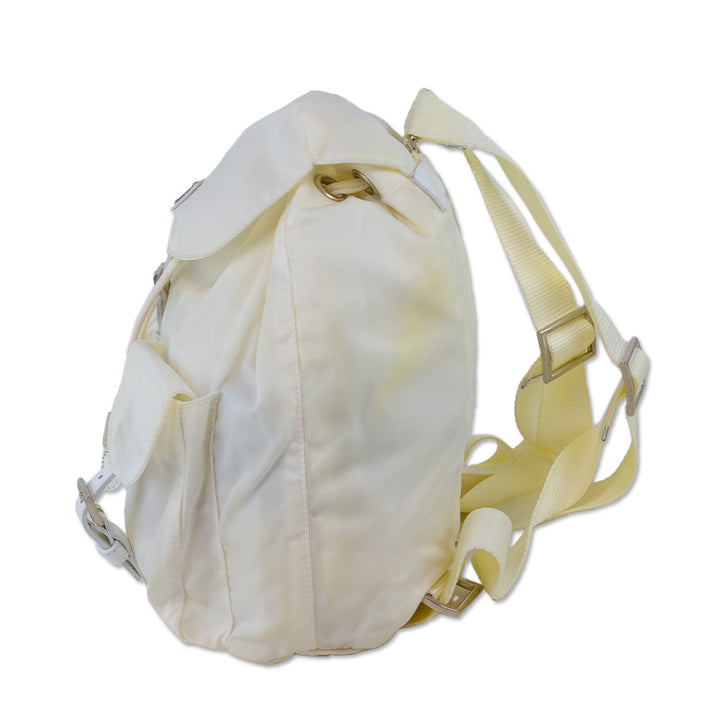 Prada White Tessuto Drawstring Backpack