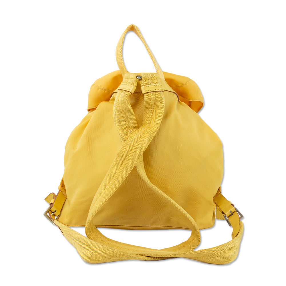 Prada Yellow Nylon Drawstring Backpack