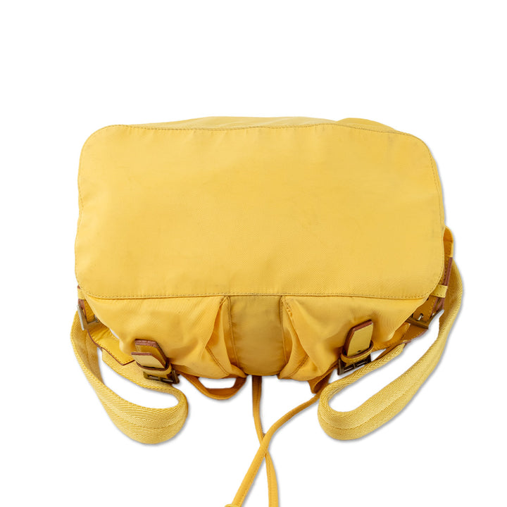 Prada Yellow Nylon Drawstring Backpack