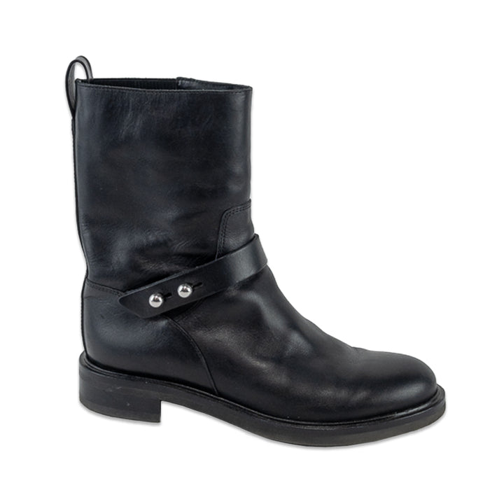 Rag & Bone Slayton Black Burnished Leather Moto Boot