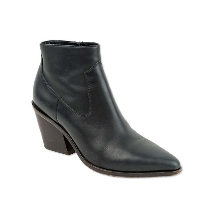 Rag & Bone Pointed Toe Dark Green Leather Ankle Boots