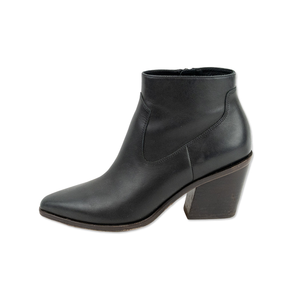 Rag & Bone Pointed Toe Dark Green Leather Ankle Boots