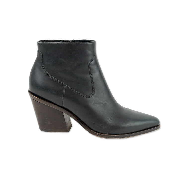 Rag & Bone Pointed Toe Dark Green Leather Ankle Boots