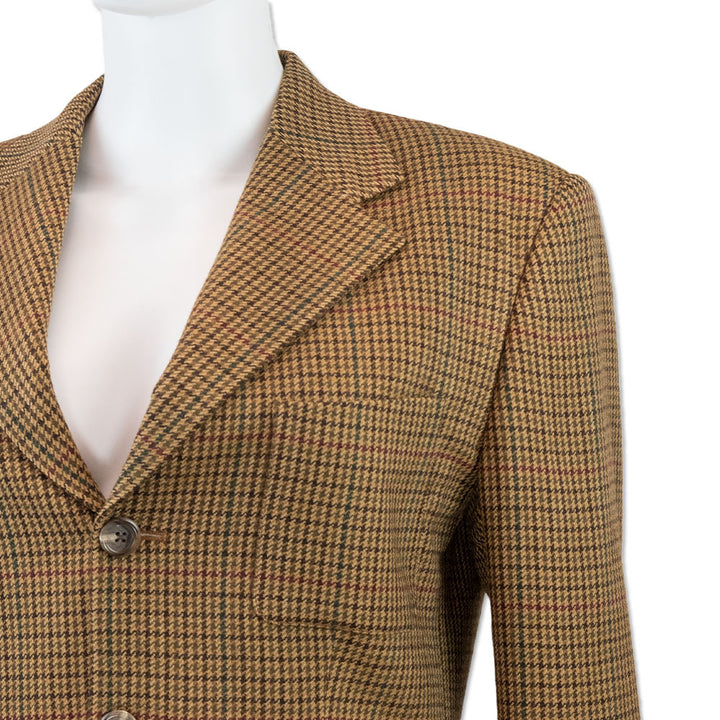 Ralph Lauren Collection Brown Houndstooth Tweed Blazer