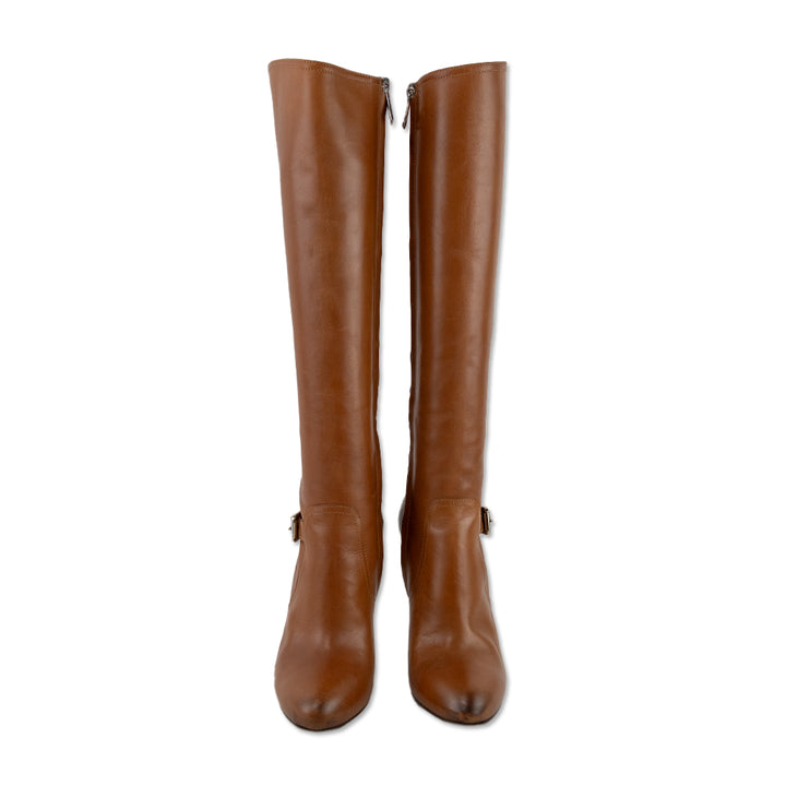 Ralph Lauren Collection Brown Leather Knee High Boots