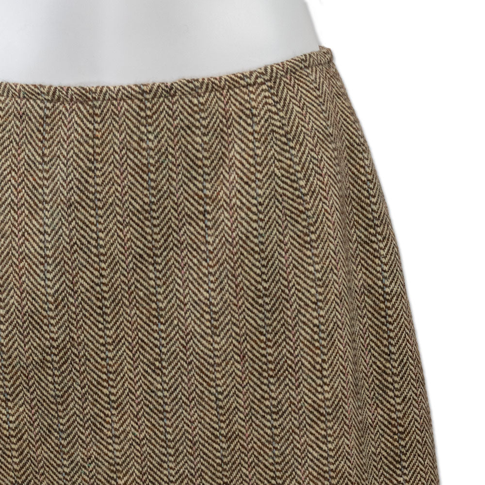 Ralph Ralph Lauren Beige Chevron Wool Mini Skirt