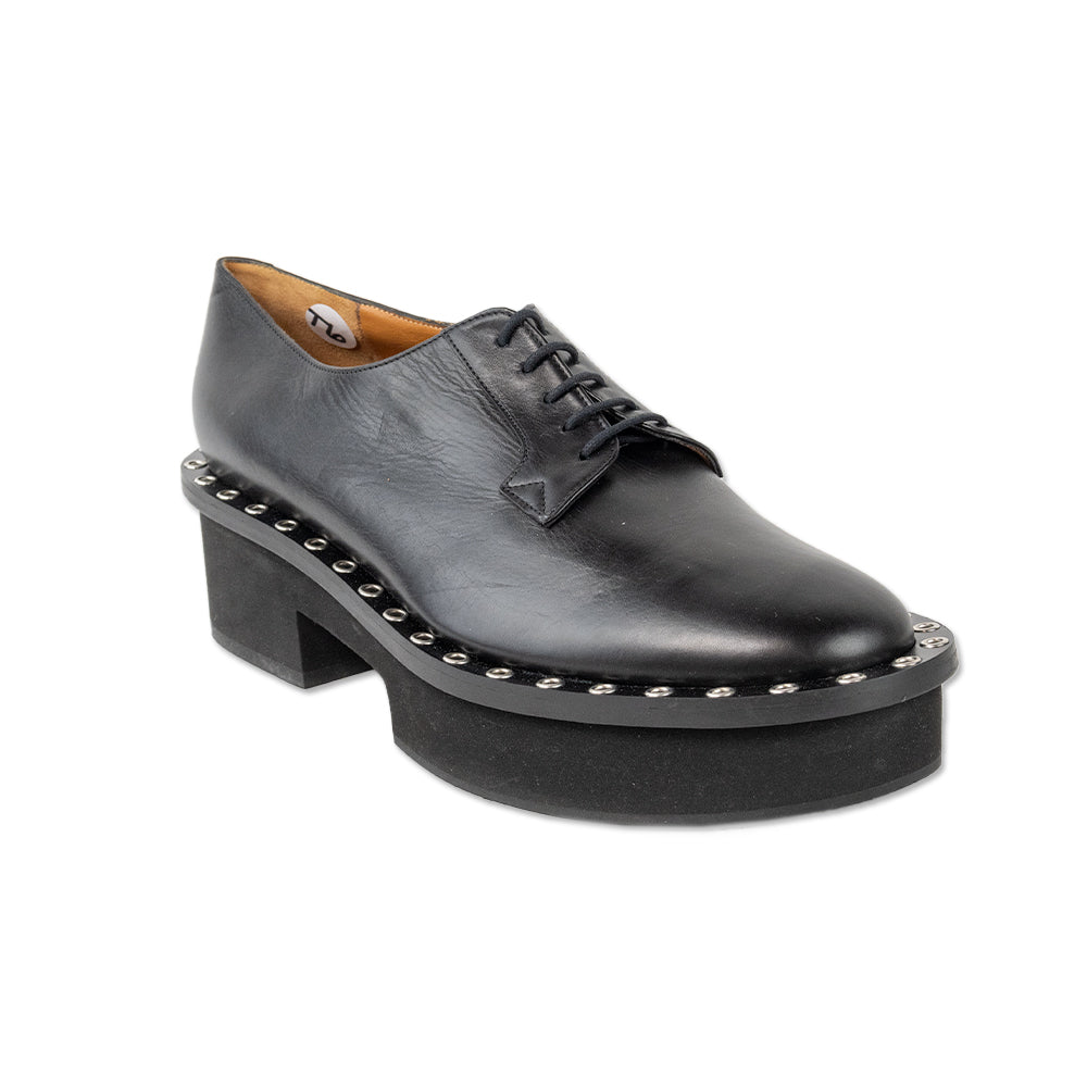 Robert Clergerie Black Leather Platform Loafers