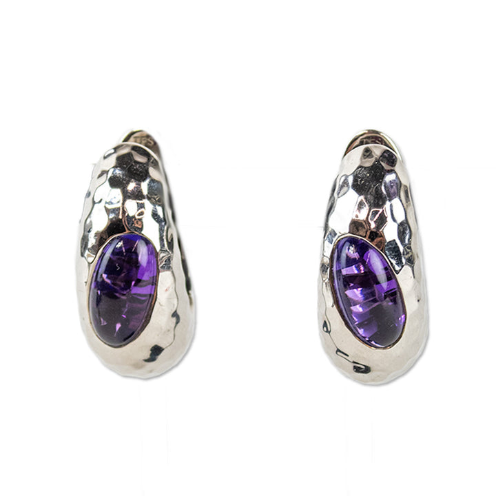 Roberto Coin Sterling Silver "Capri Plus" Amethyst Earrings