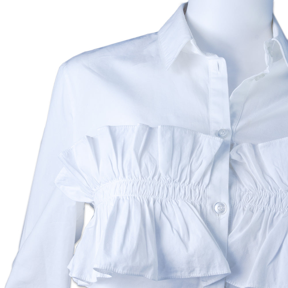 Simone Rocha Ruffle Trimmed Button Down Collared Blouse