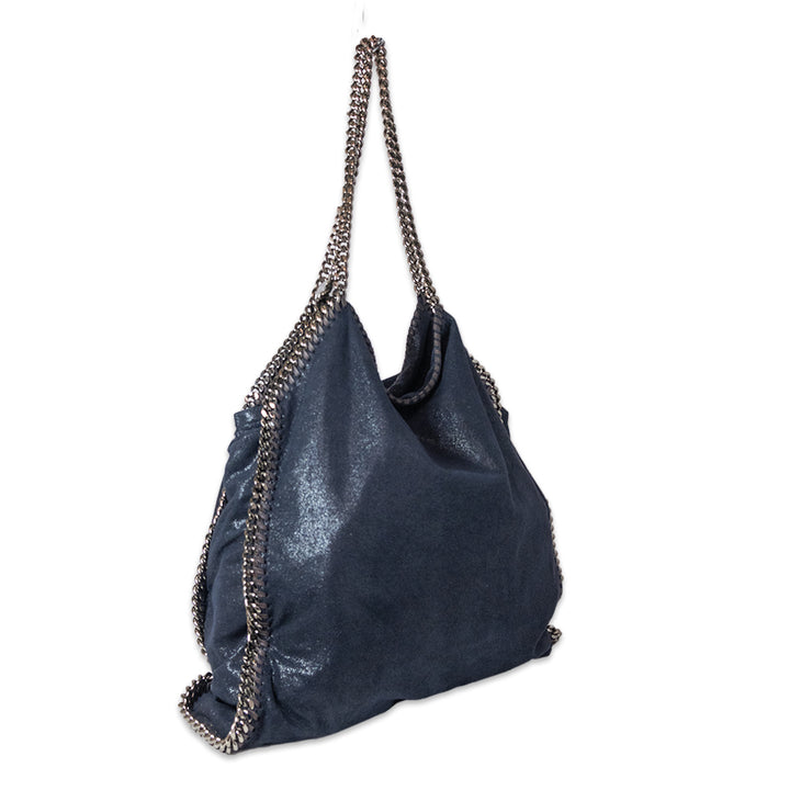 STELLA MCCARTNEY NAVY VEGAN LEATHER TOTE